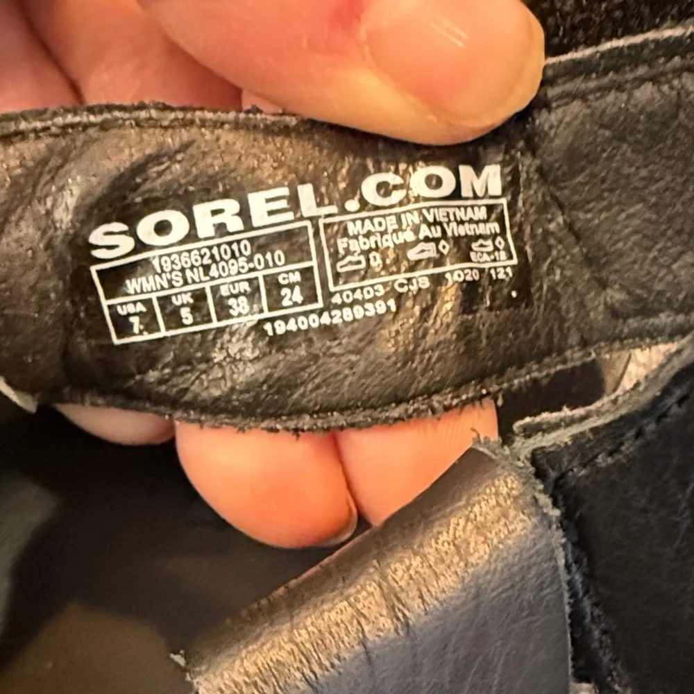 Sorel Black Roaming Decon Black Leather Sandals - size 7